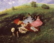 Merse, Pal Szinyei Luncheon on the Grass oil painting